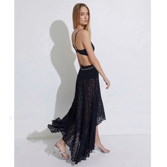 PatBO x Alessandra Ambrosio Hand Beaded Bustier Maxi Dress in Black - Picture 5 of 6